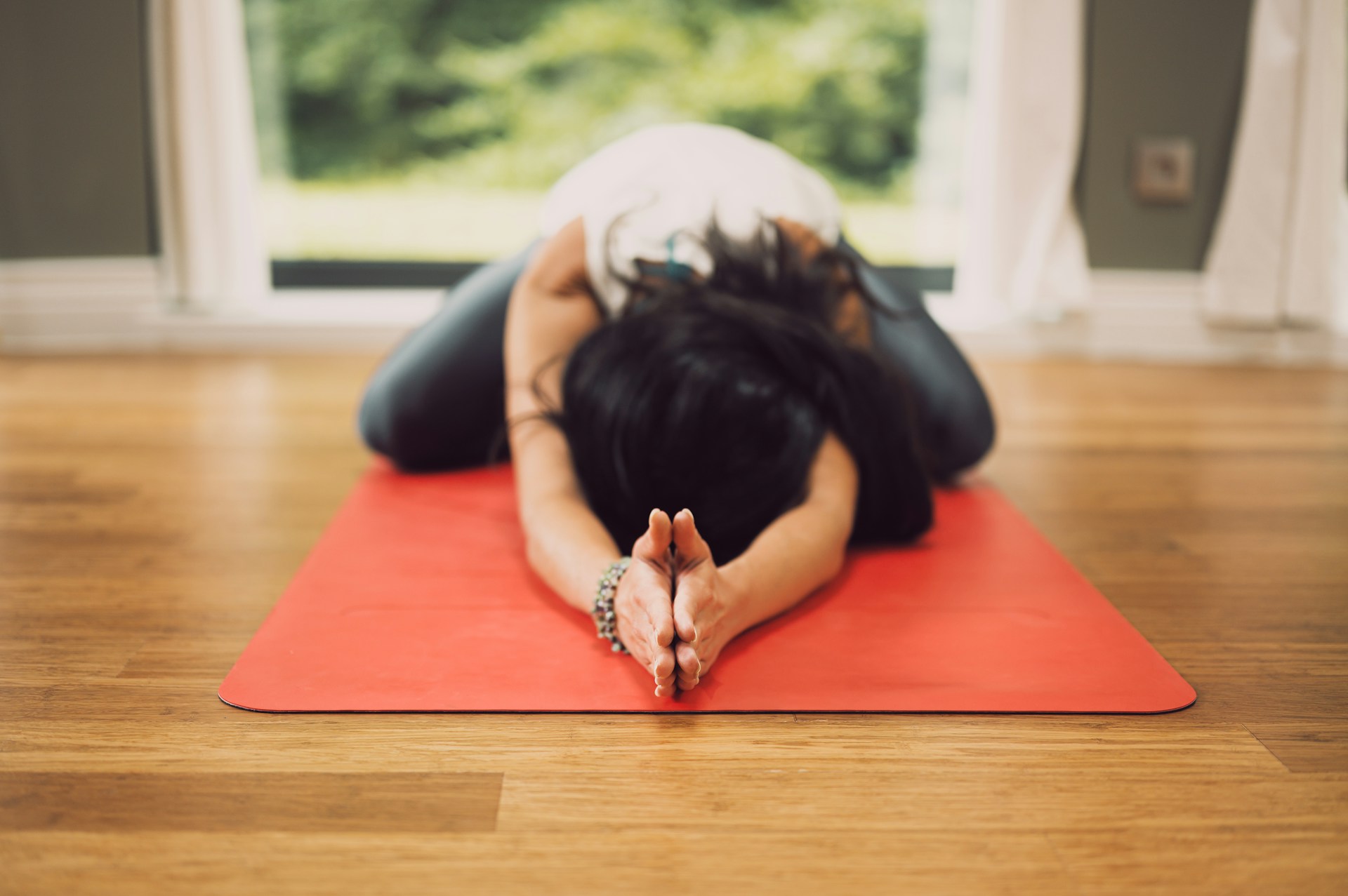 a photo of a woman doing private yoga